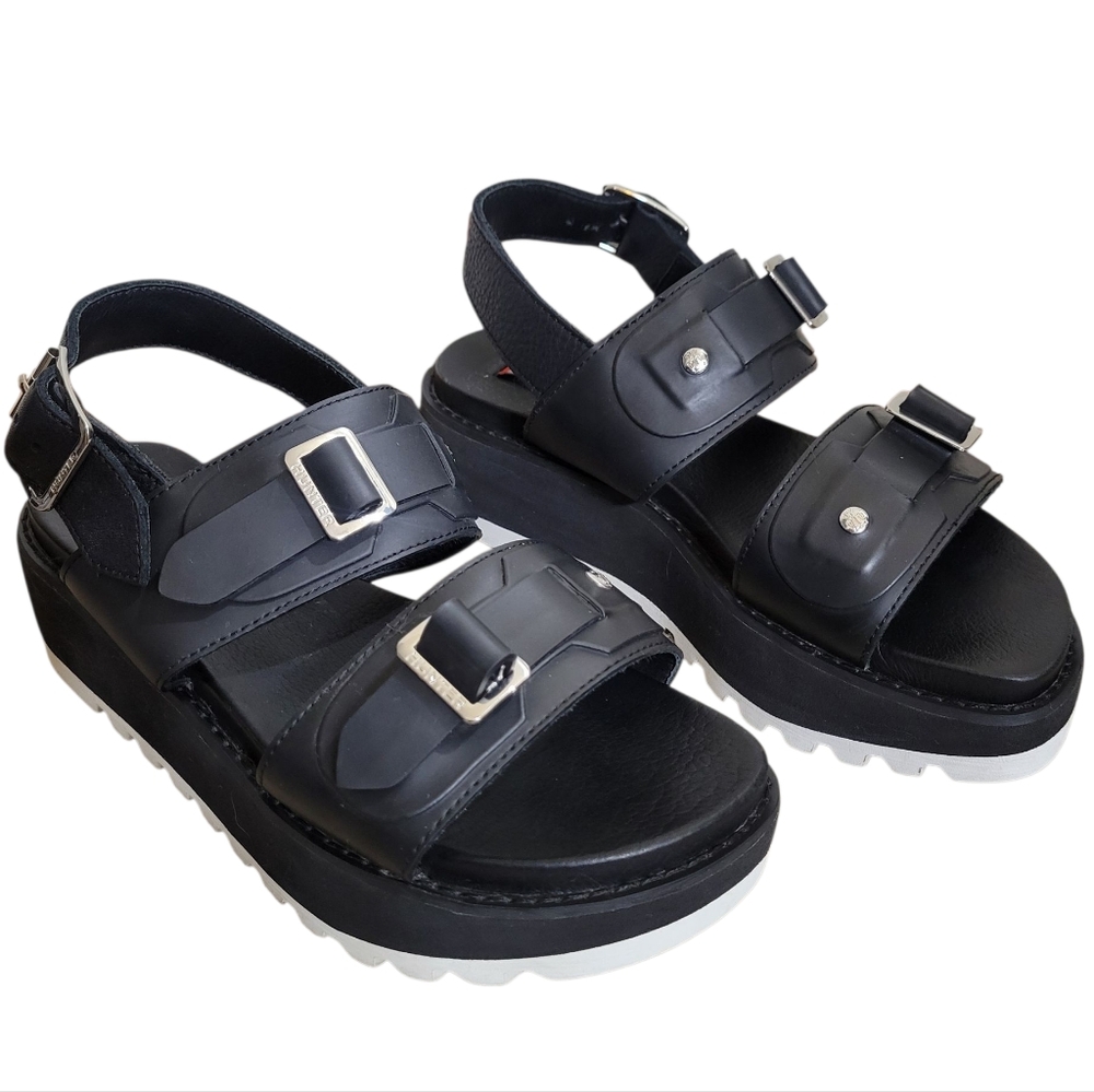 Hunter Double Buckle Chunky Platform Sandals - image 4